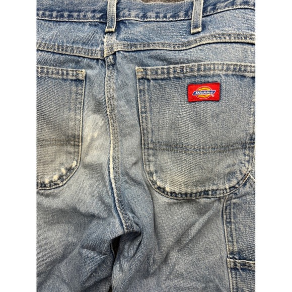 Dickies Carpenter Jeans Mens 32x30 Blue Fits 33x26 Light Relaxed Fit Workwear - Picture 14 of 16